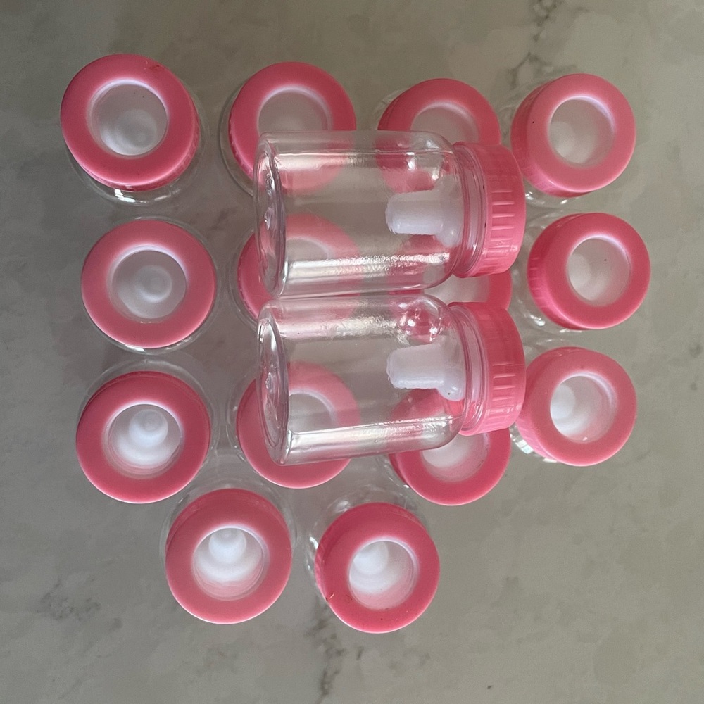 16 Favor Pink Baby Bottles